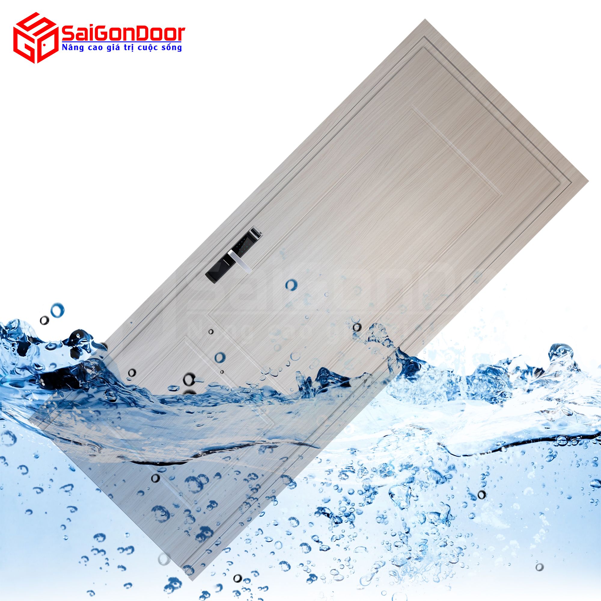 Cửa gỗ nhựa Composite là loại cửa gỗ chịu nước thích hợp dùng làm cửa nhà vệ sinh, cửa phòng giúp đồng nhất trong tổng quan thiết kế căn nhà