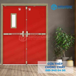Cửa Thép Chống Cháy 2P1G1 thanh thoat hiem doi