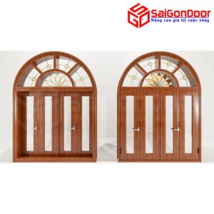 Cửa Nhôm Vân Gỗ SGD-CNVG-49